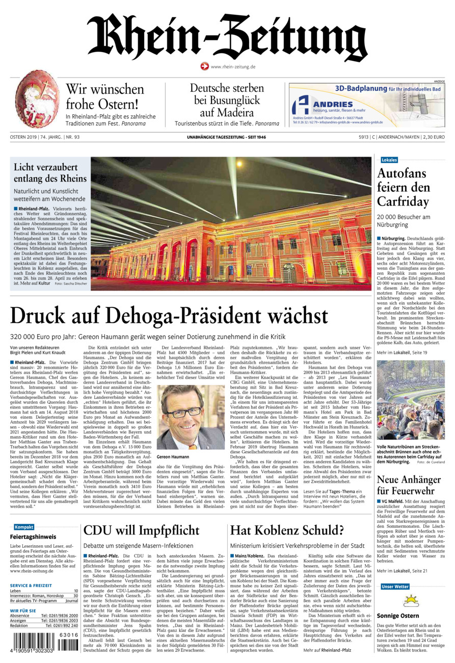 Rhein-Zeitung Andernach & Mayen vom Samstag, 20.04.2019