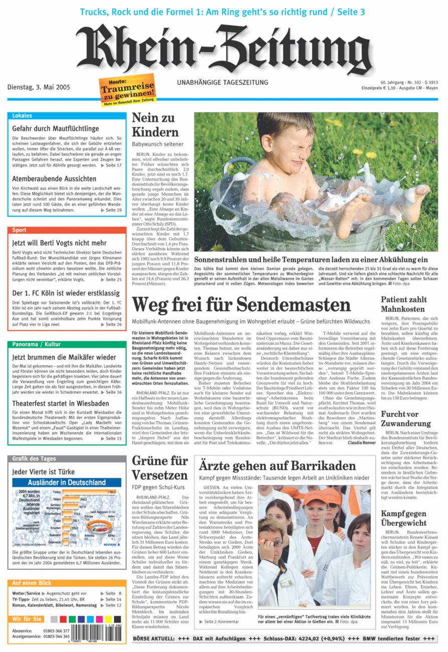 Rhein-Zeitung Andernach & Mayen vom Dienstag, 03.05.2005