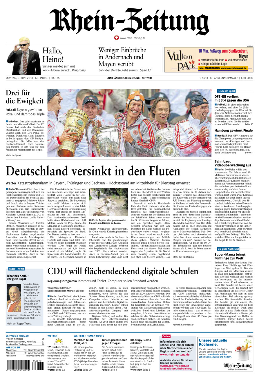 Rhein-Zeitung Andernach & Mayen vom Montag, 03.06.2013
