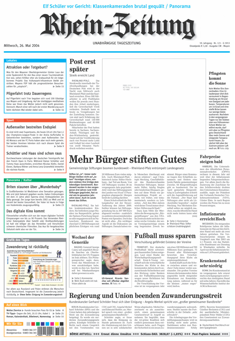 Rhein-Zeitung Andernach & Mayen vom Mittwoch, 26.05.2004