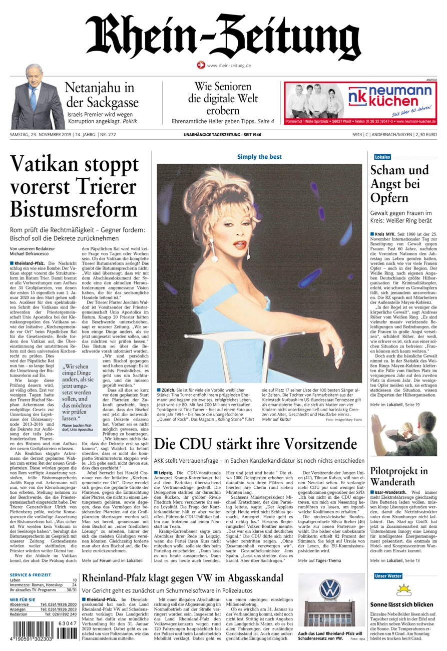 Rhein-Zeitung Andernach & Mayen vom Samstag, 23.11.2019