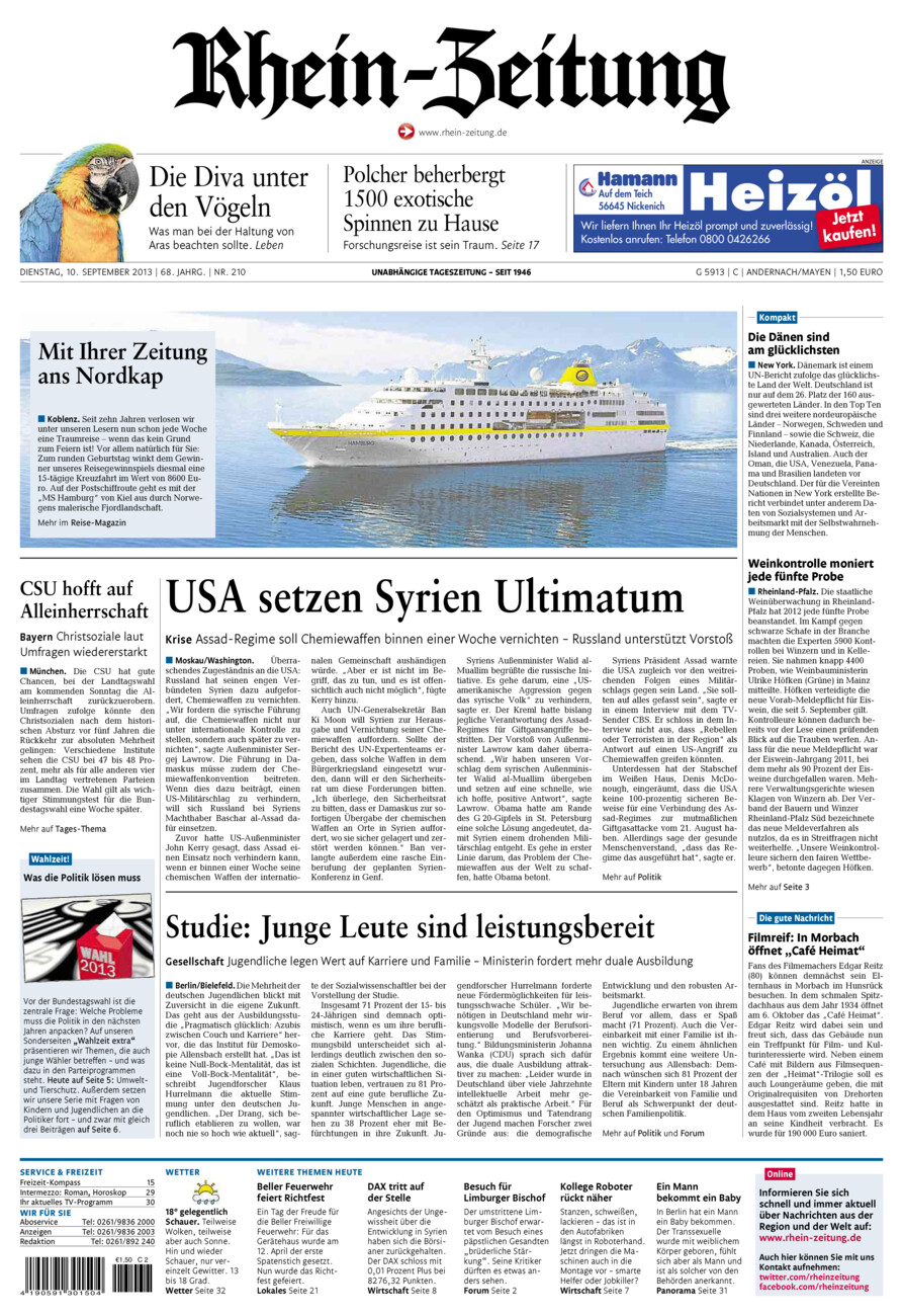 Rhein-Zeitung Andernach & Mayen vom Dienstag, 10.09.2013
