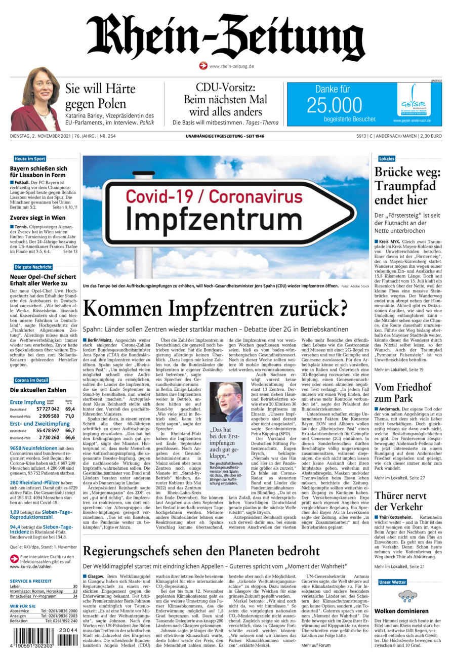 Rhein-Zeitung Andernach & Mayen vom Dienstag, 02.11.2021