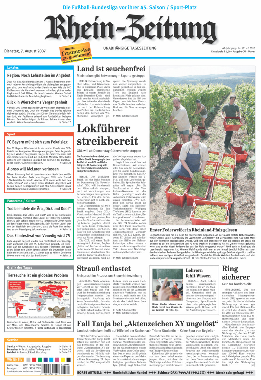 Rhein-Zeitung Andernach & Mayen vom Dienstag, 07.08.2007