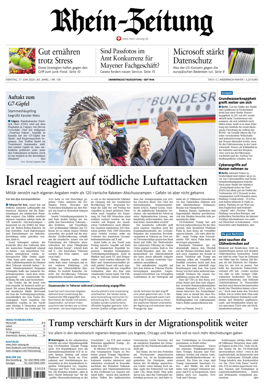 Rhein-Zeitung Andernach & Mayen vom Dienstag, 17.06.2025