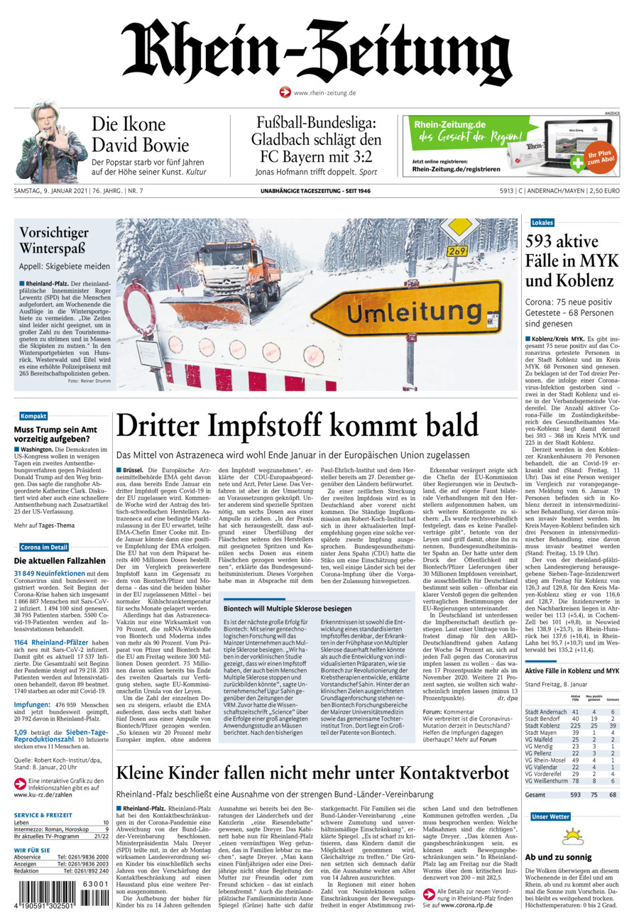 Rhein-Zeitung Andernach & Mayen vom Samstag, 09.01.2021