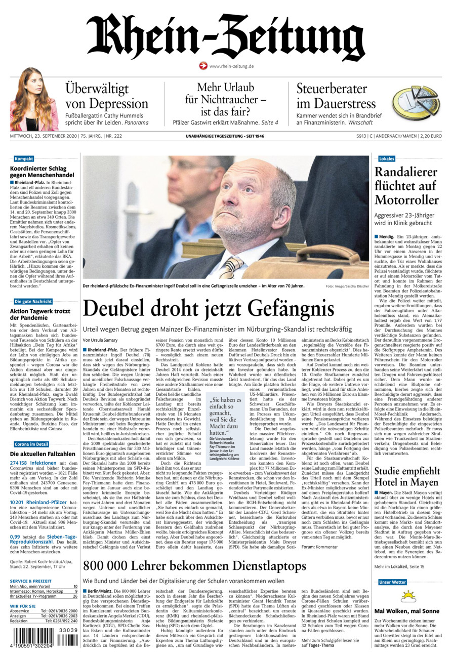 Rhein-Zeitung Andernach & Mayen vom Mittwoch, 23.09.2020