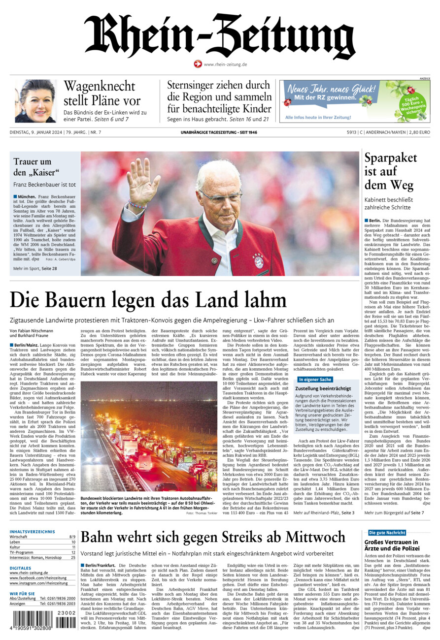 Rhein-Zeitung Andernach & Mayen vom Dienstag, 09.01.2024
