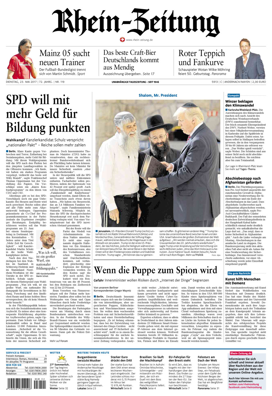 Rhein-Zeitung Andernach & Mayen vom Dienstag, 23.05.2017