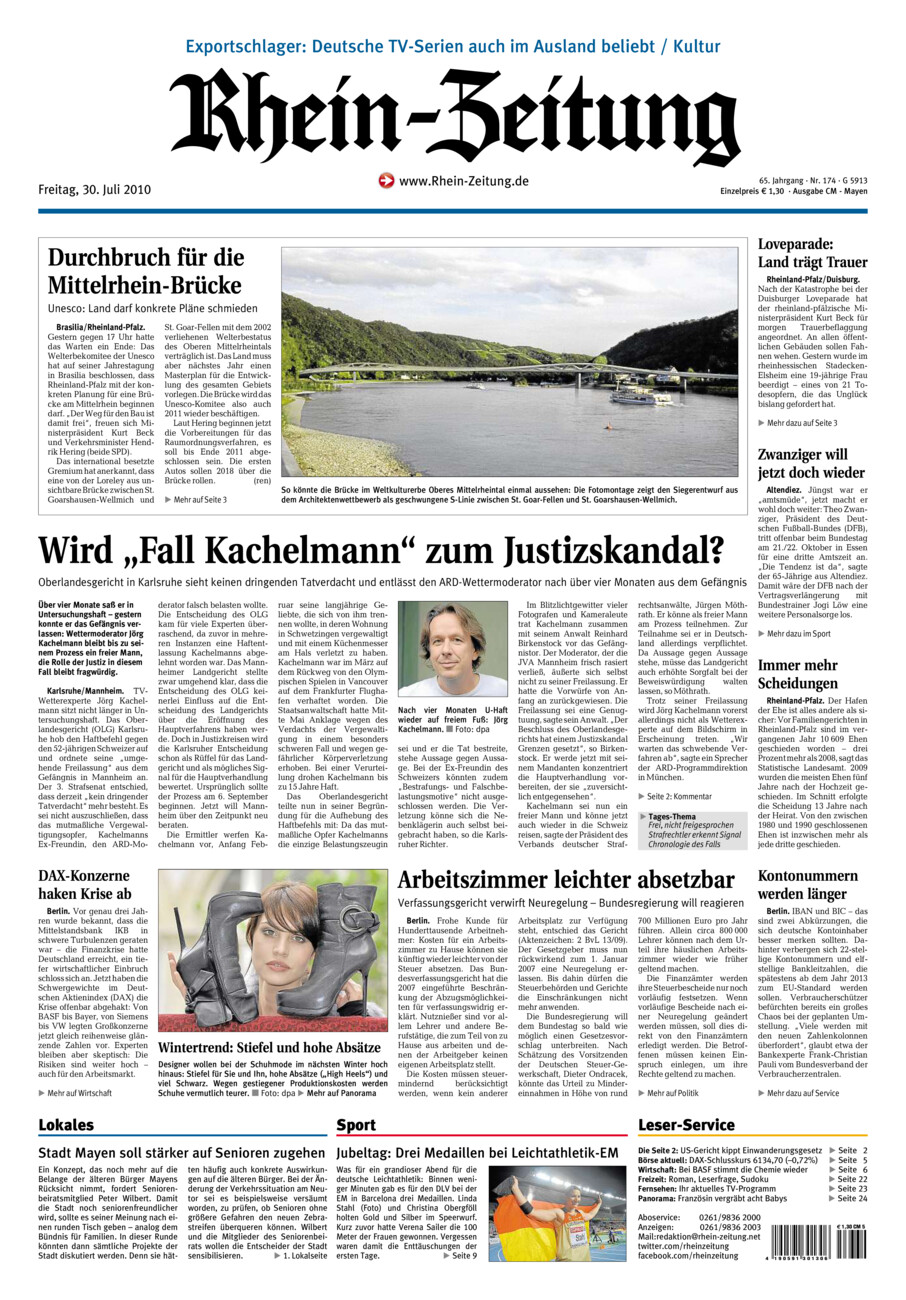 Rhein-Zeitung Andernach & Mayen vom Freitag, 30.07.2010