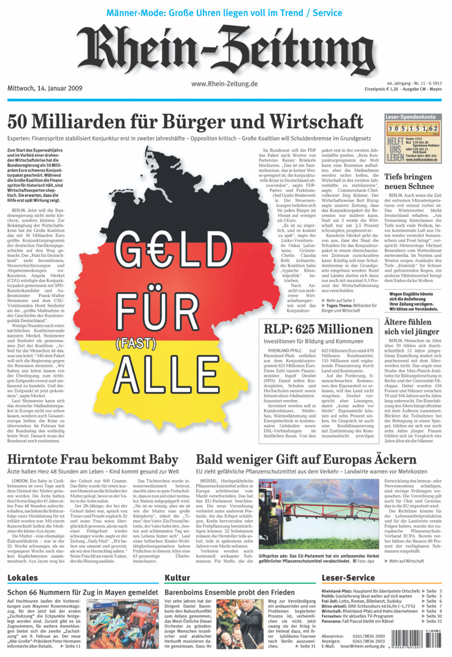 Rhein-Zeitung Andernach & Mayen vom Mittwoch, 14.01.2009