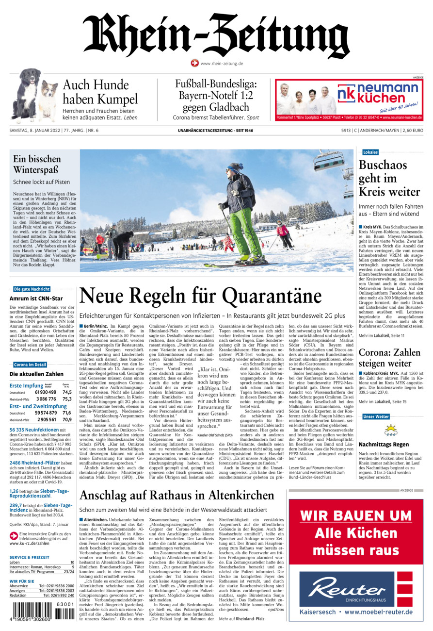 Rhein-Zeitung Andernach & Mayen vom Samstag, 08.01.2022