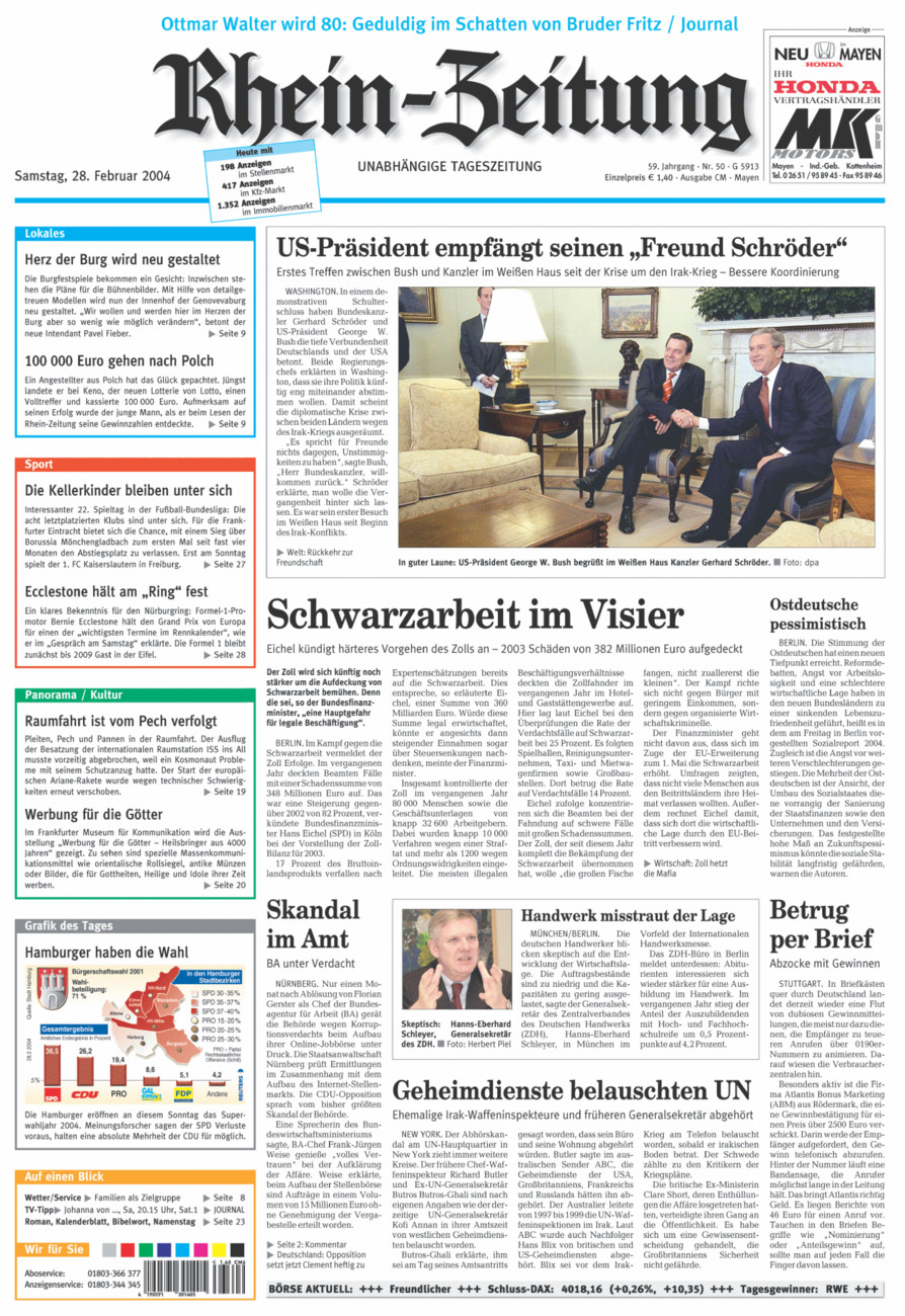 Rhein-Zeitung Andernach & Mayen vom Samstag, 28.02.2004