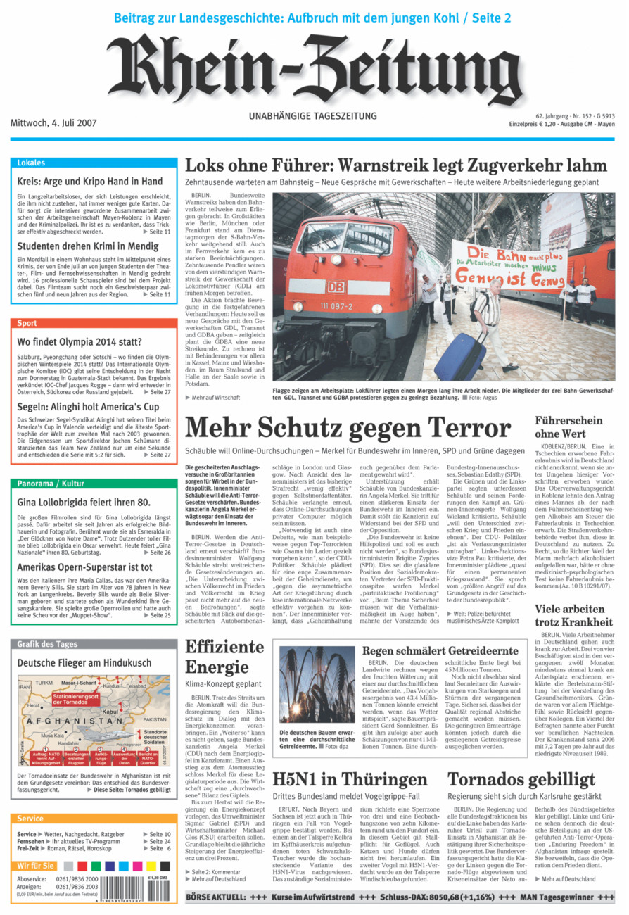 Rhein-Zeitung Andernach & Mayen vom Mittwoch, 04.07.2007