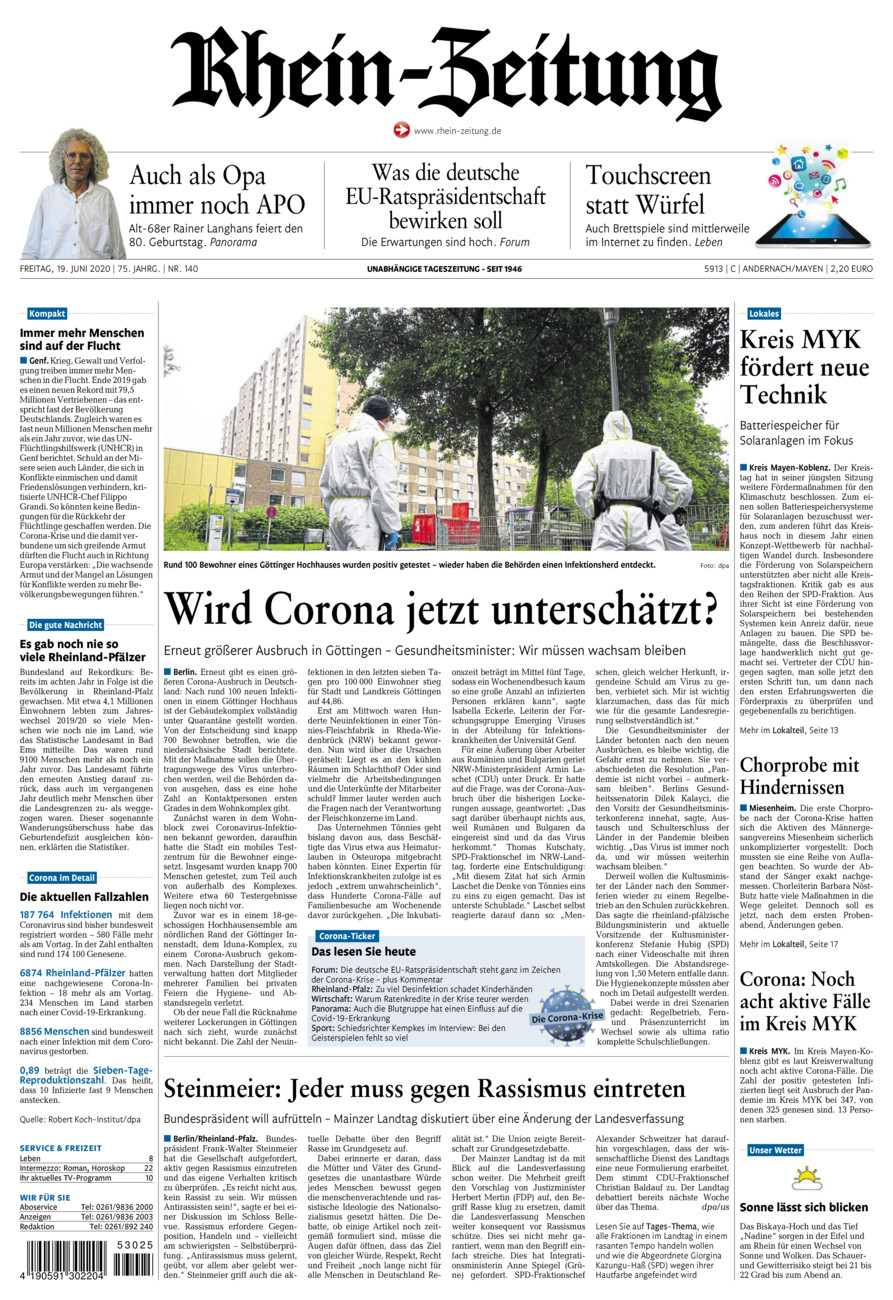 Rhein-Zeitung Andernach & Mayen vom Freitag, 19.06.2020