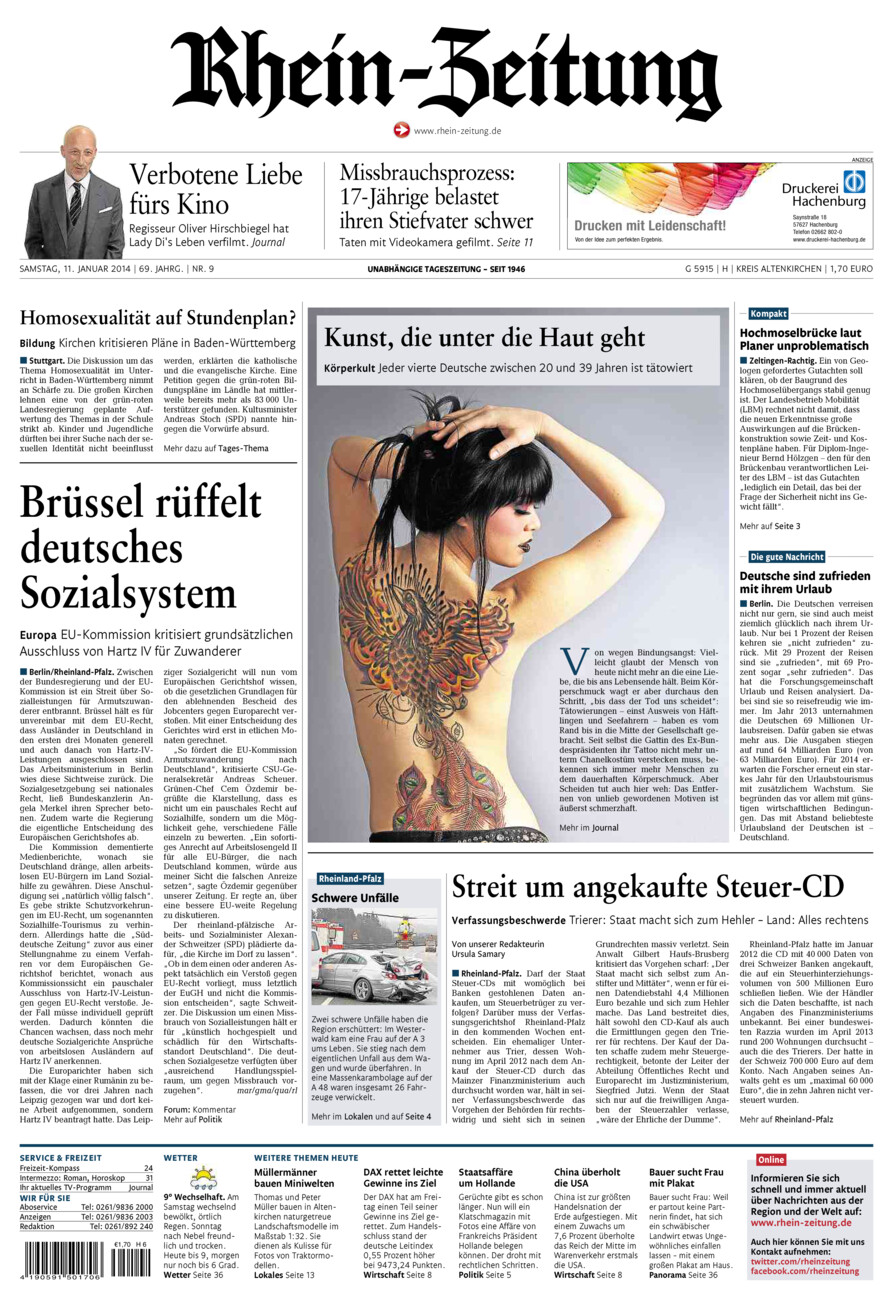 Rhein-Zeitung Kreis Altenkirchen vom Samstag, 11.01.2014