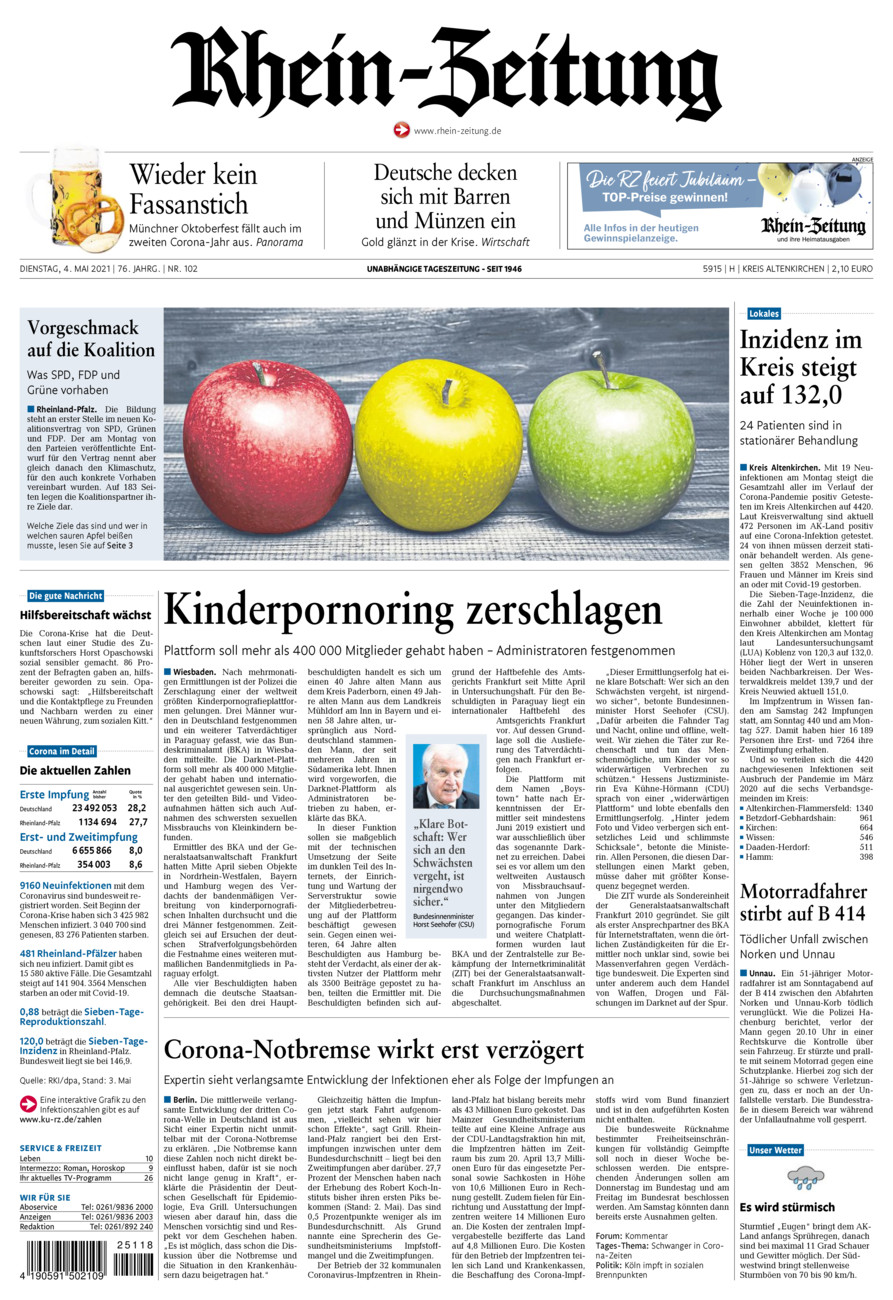 Rhein-Zeitung Kreis Altenkirchen vom Dienstag, 04.05.2021