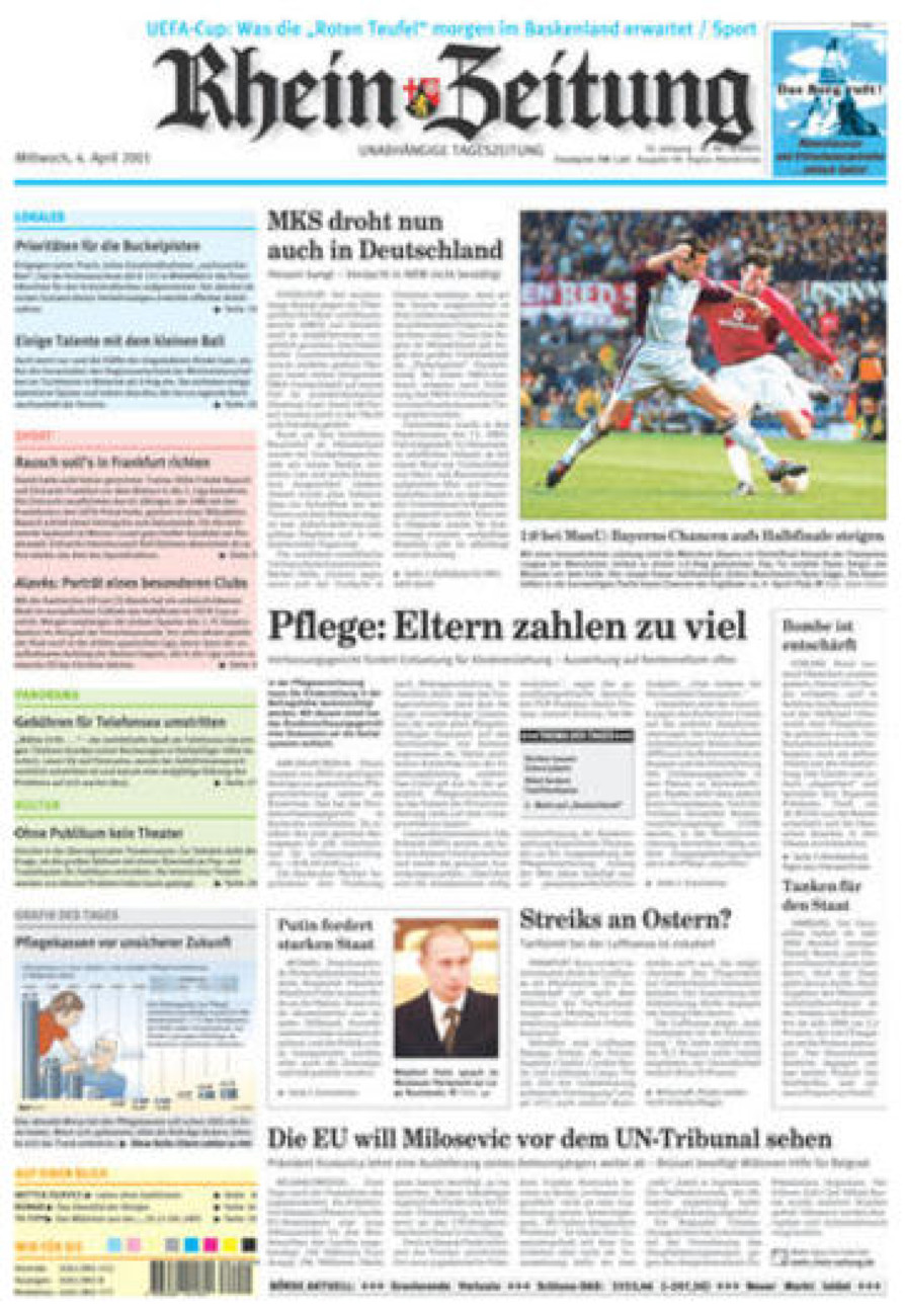 Rhein-Zeitung Kreis Altenkirchen vom Mittwoch, 04.04.2001