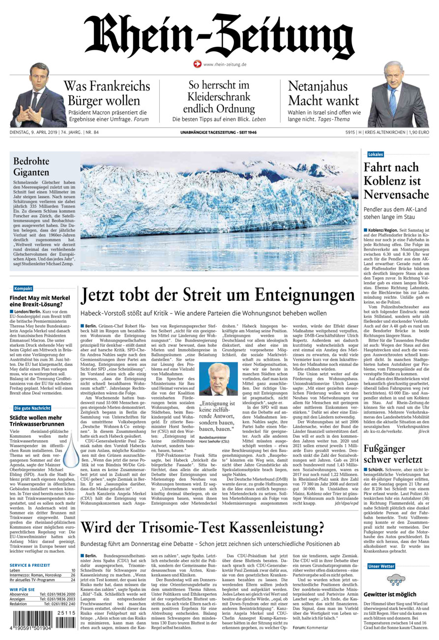 Rhein-Zeitung Kreis Altenkirchen vom Dienstag, 09.04.2019
