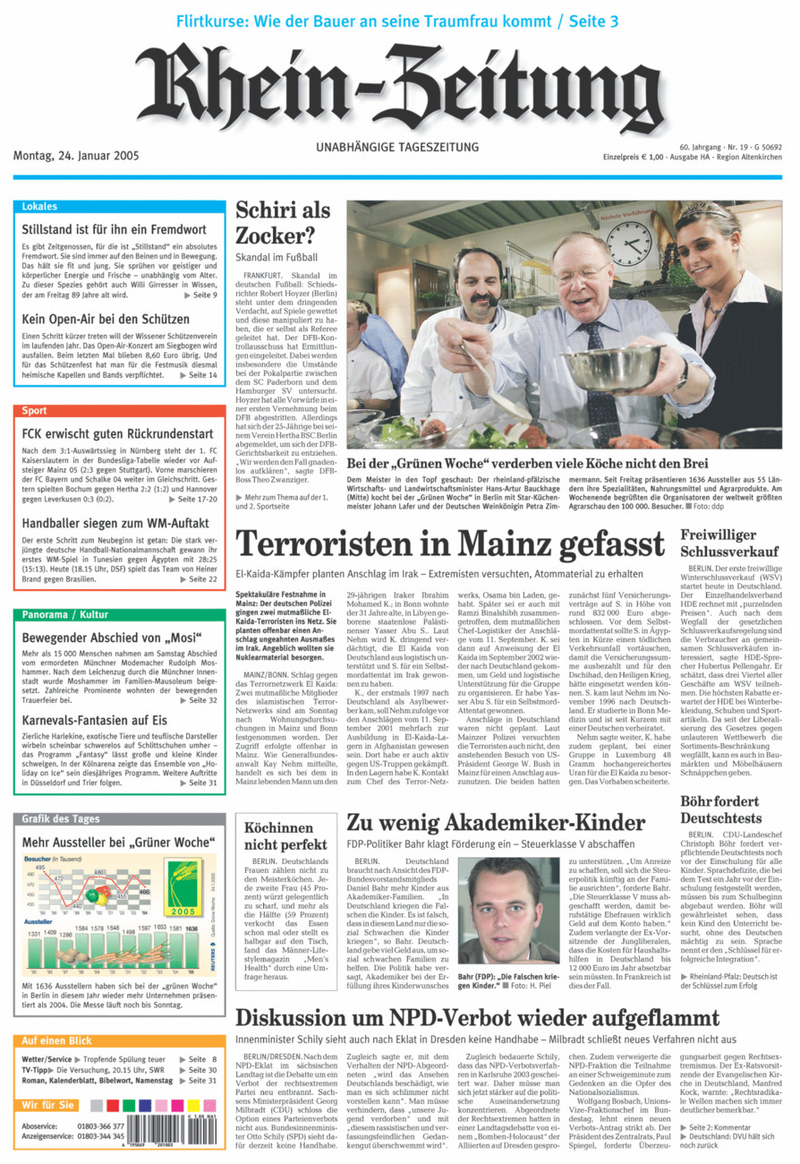 Rhein-Zeitung Kreis Altenkirchen vom Montag, 24.01.2005