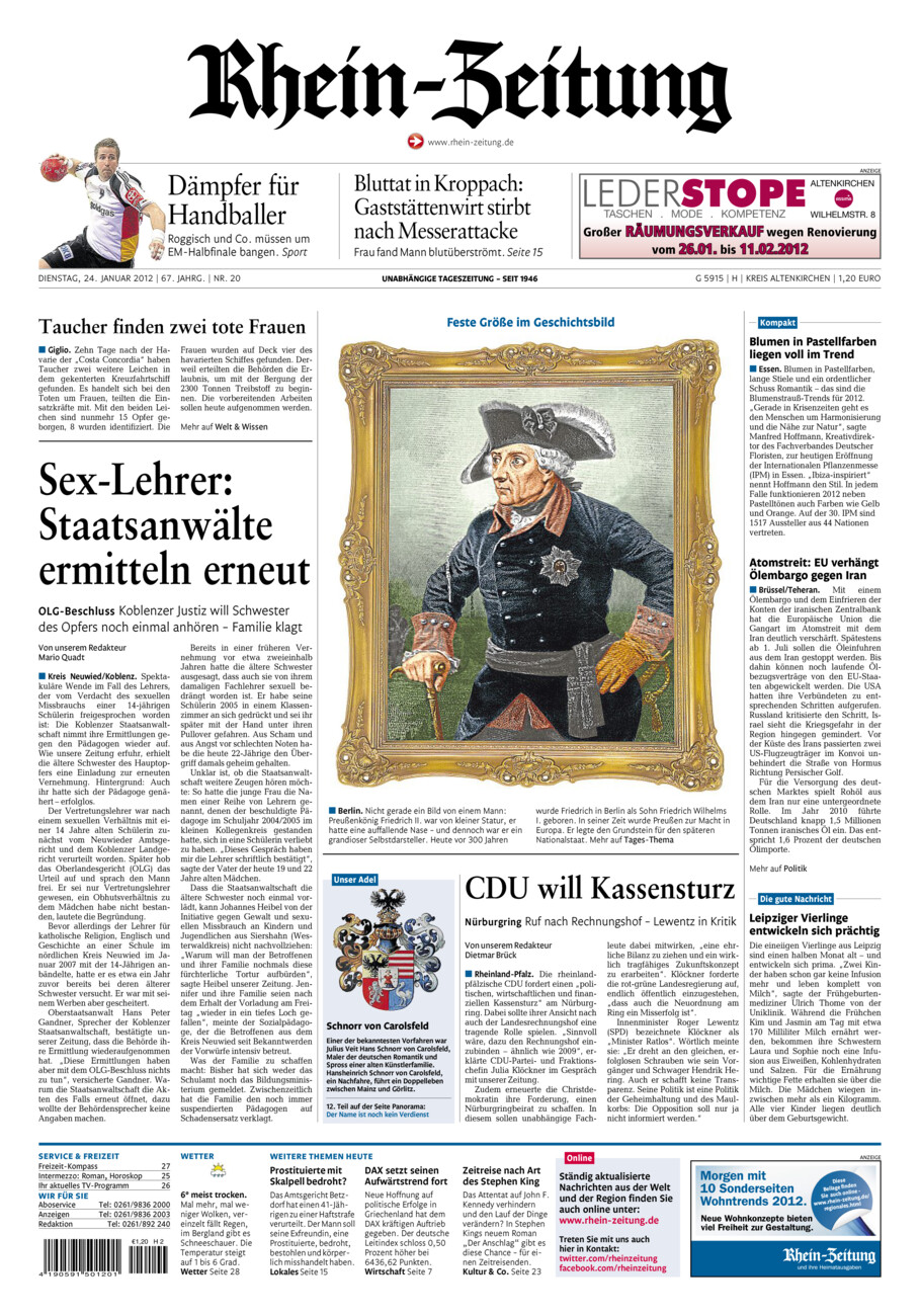 Rhein-Zeitung Kreis Altenkirchen vom Dienstag, 24.01.2012