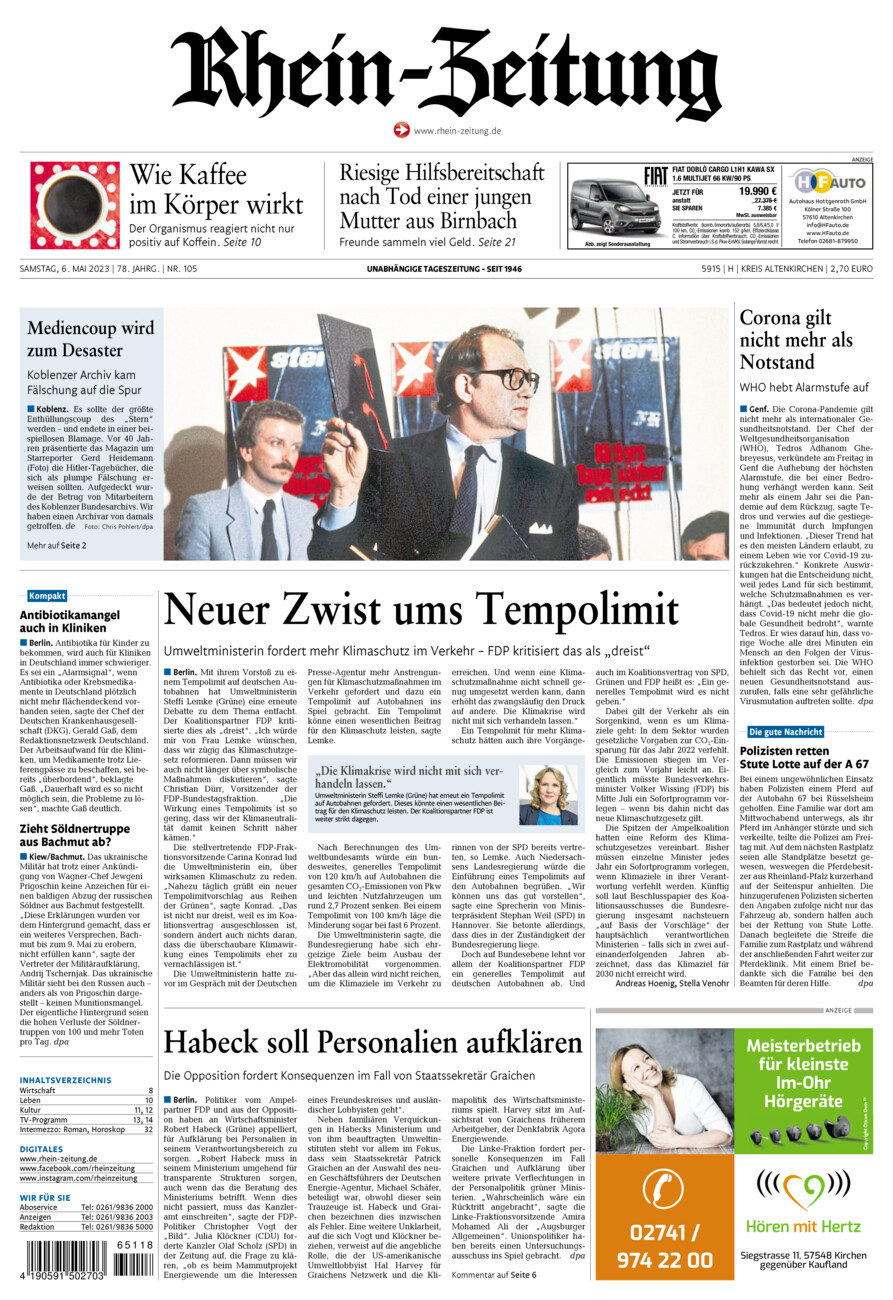 Rhein-Zeitung Kreis Altenkirchen vom Samstag, 06.05.2023