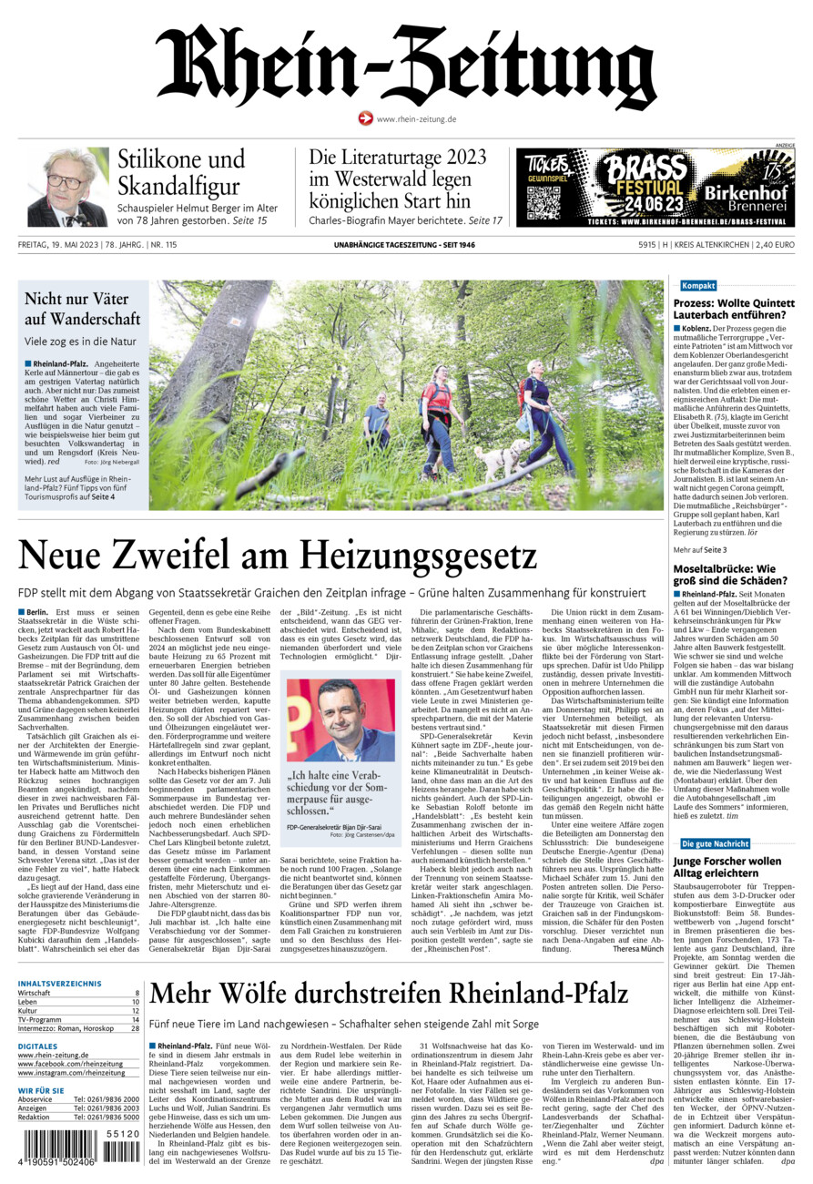 Rhein-Zeitung Kreis Altenkirchen vom Freitag, 19.05.2023