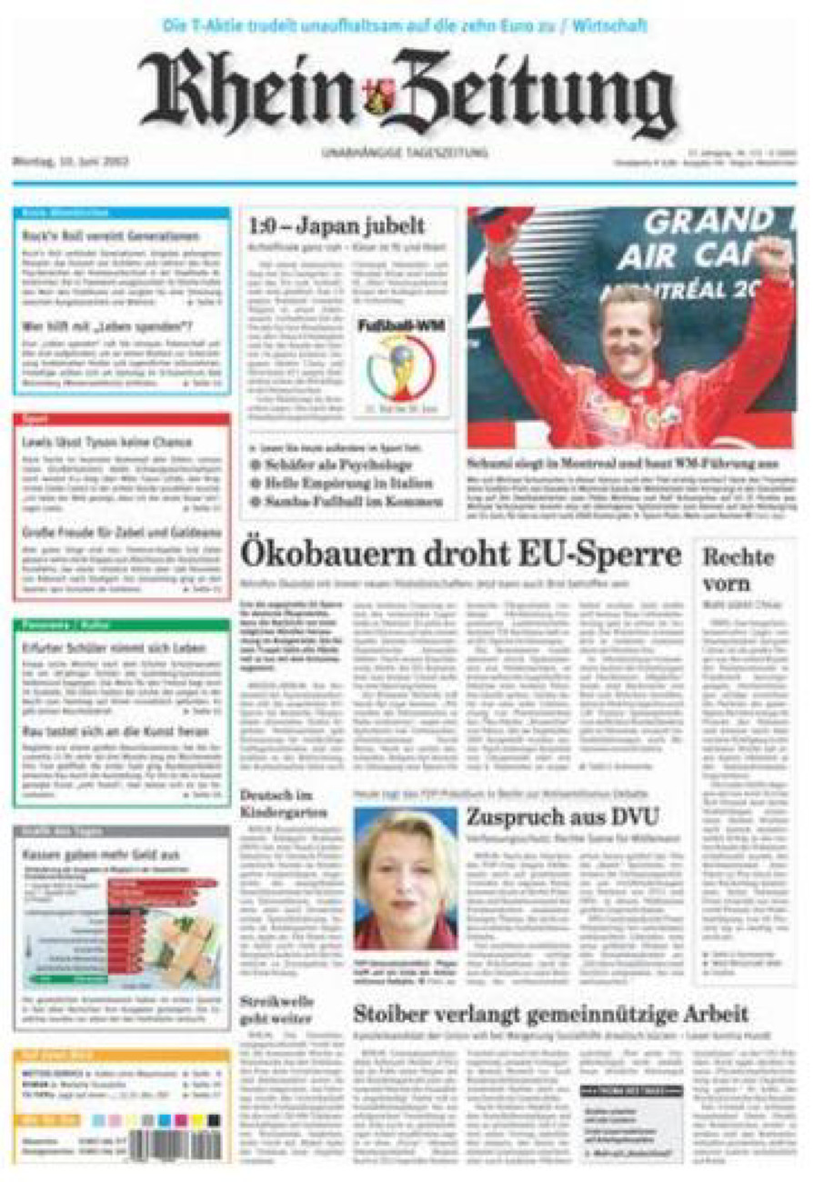 Rhein-Zeitung Kreis Altenkirchen vom Montag, 10.06.2002