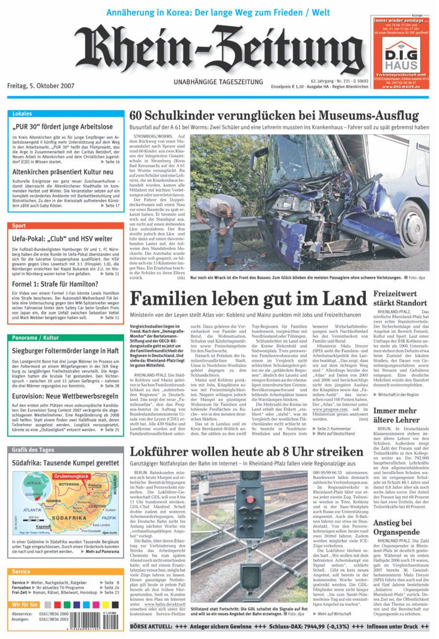 Rhein-Zeitung Kreis Altenkirchen vom Freitag, 05.10.2007