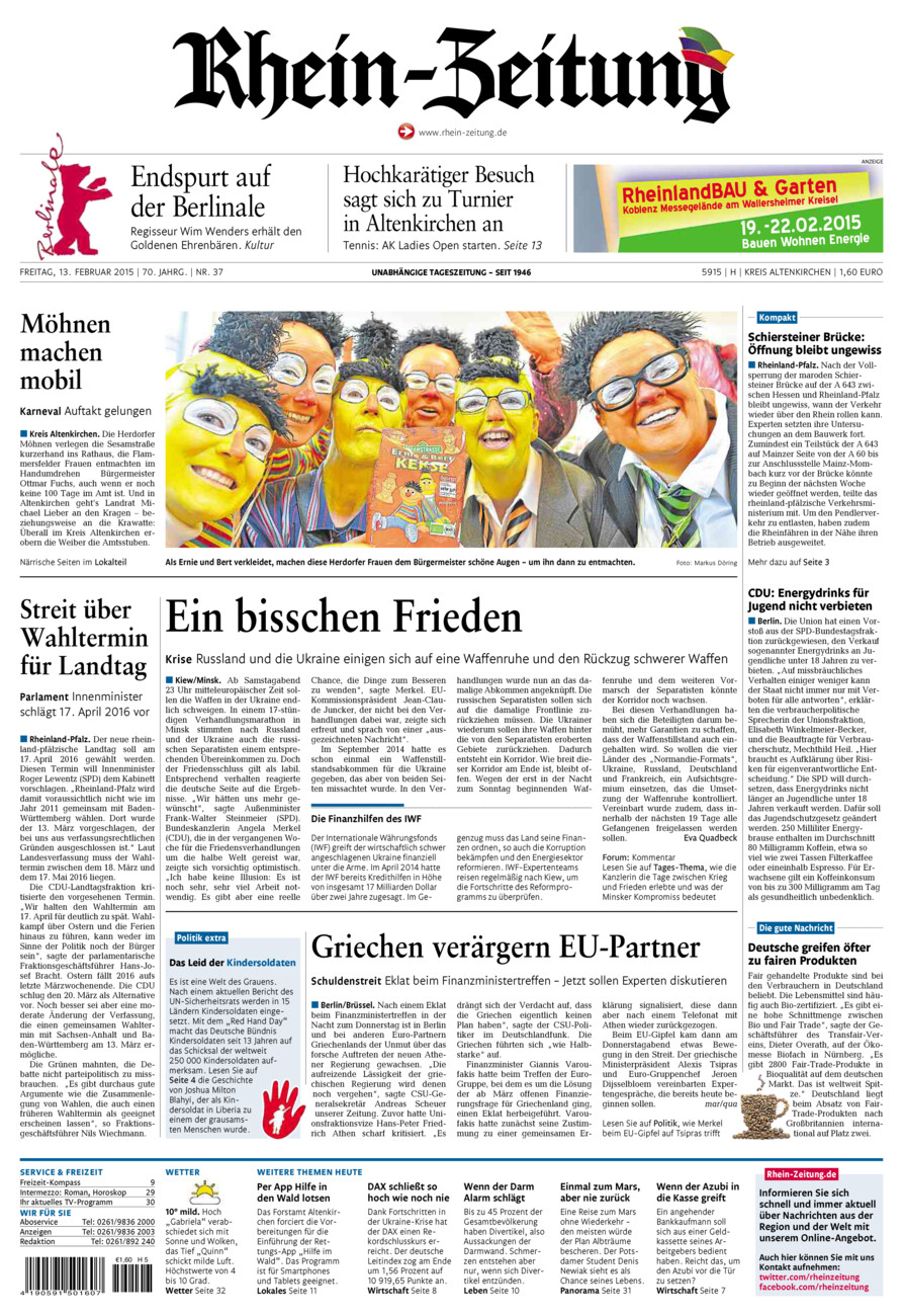 Rhein-Zeitung Kreis Altenkirchen vom Freitag, 13.02.2015
