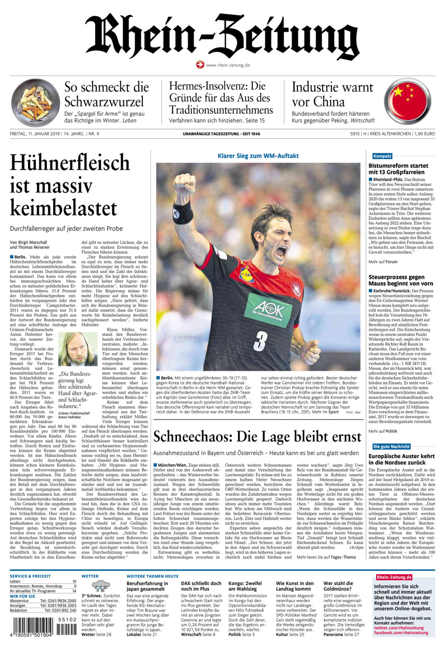Rhein-Zeitung Kreis Altenkirchen vom Freitag, 11.01.2019