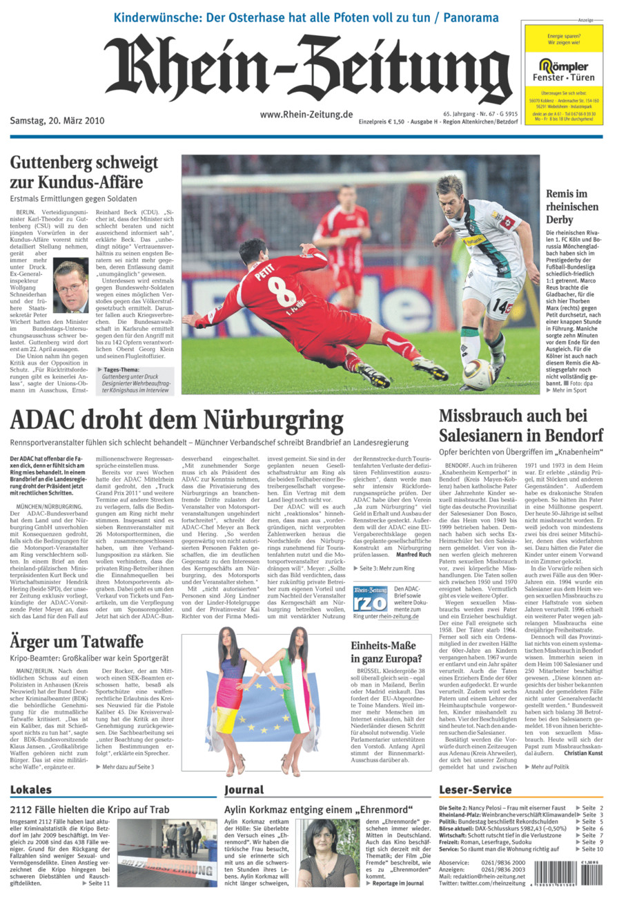 Rhein-Zeitung Kreis Altenkirchen vom Samstag, 20.03.2010