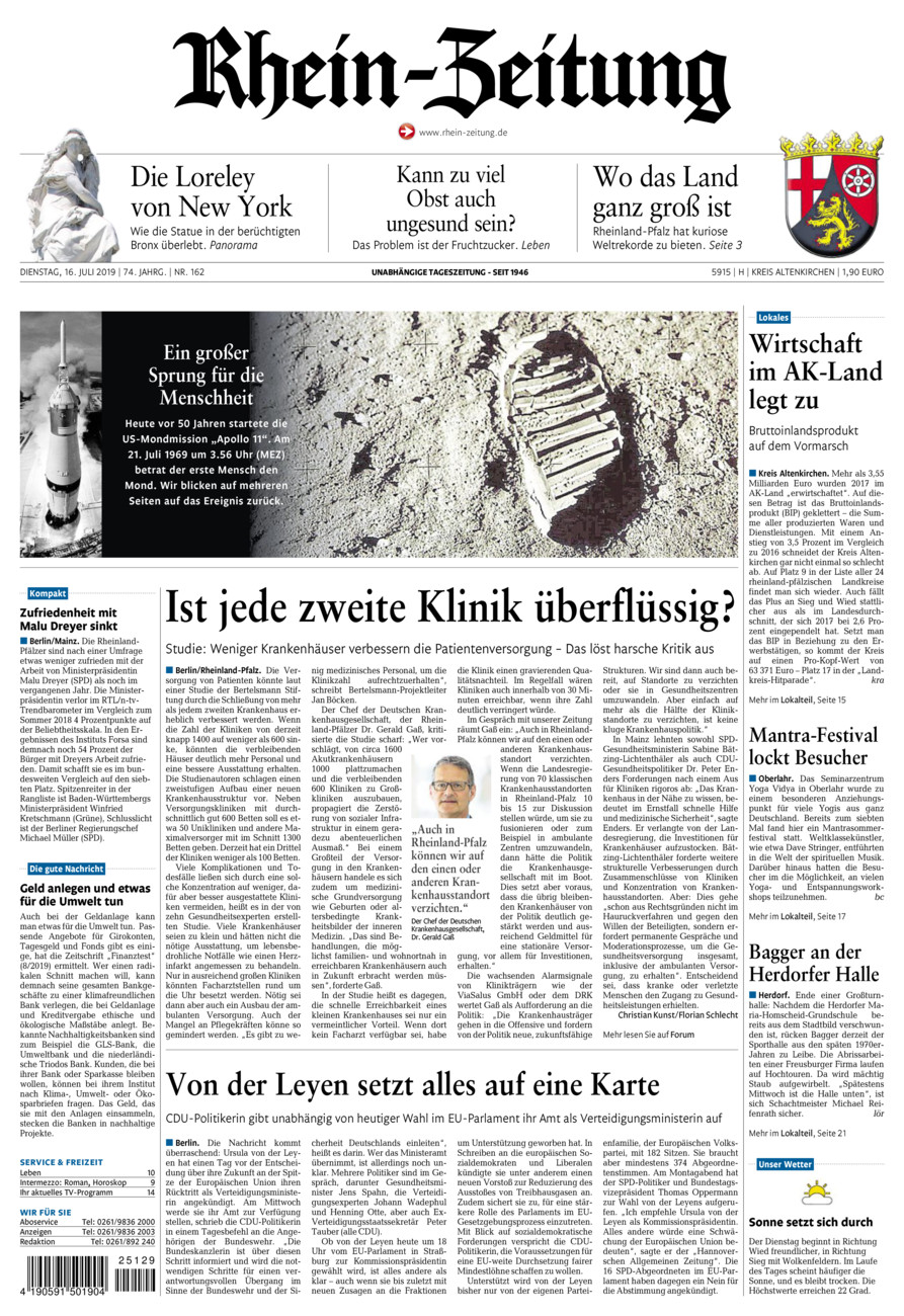Rhein-Zeitung Kreis Altenkirchen vom Dienstag, 16.07.2019