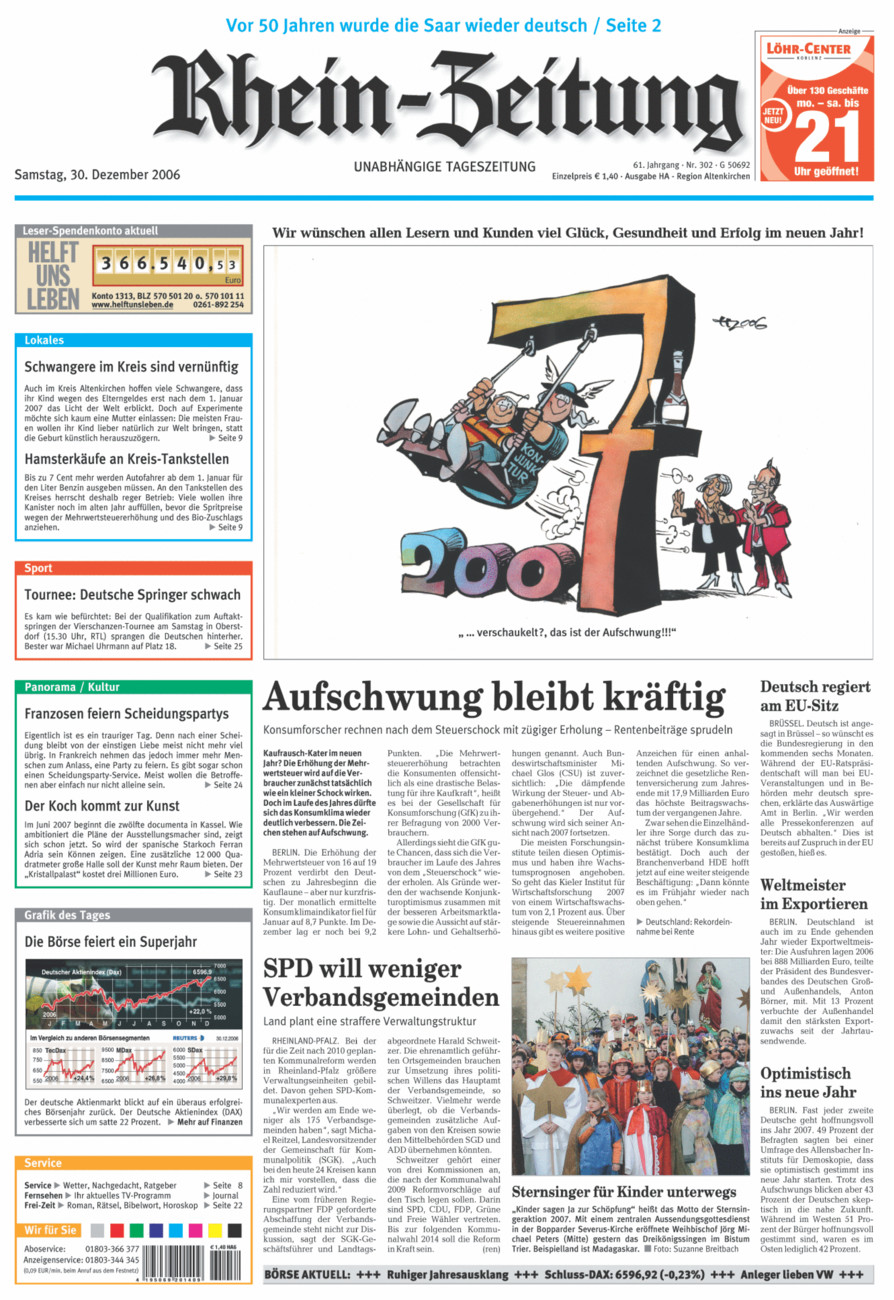 Rhein-Zeitung Kreis Altenkirchen vom Samstag, 30.12.2006