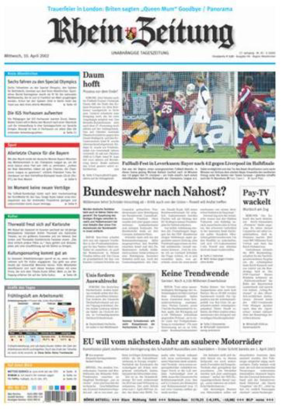 Rhein-Zeitung Kreis Altenkirchen vom Mittwoch, 10.04.2002