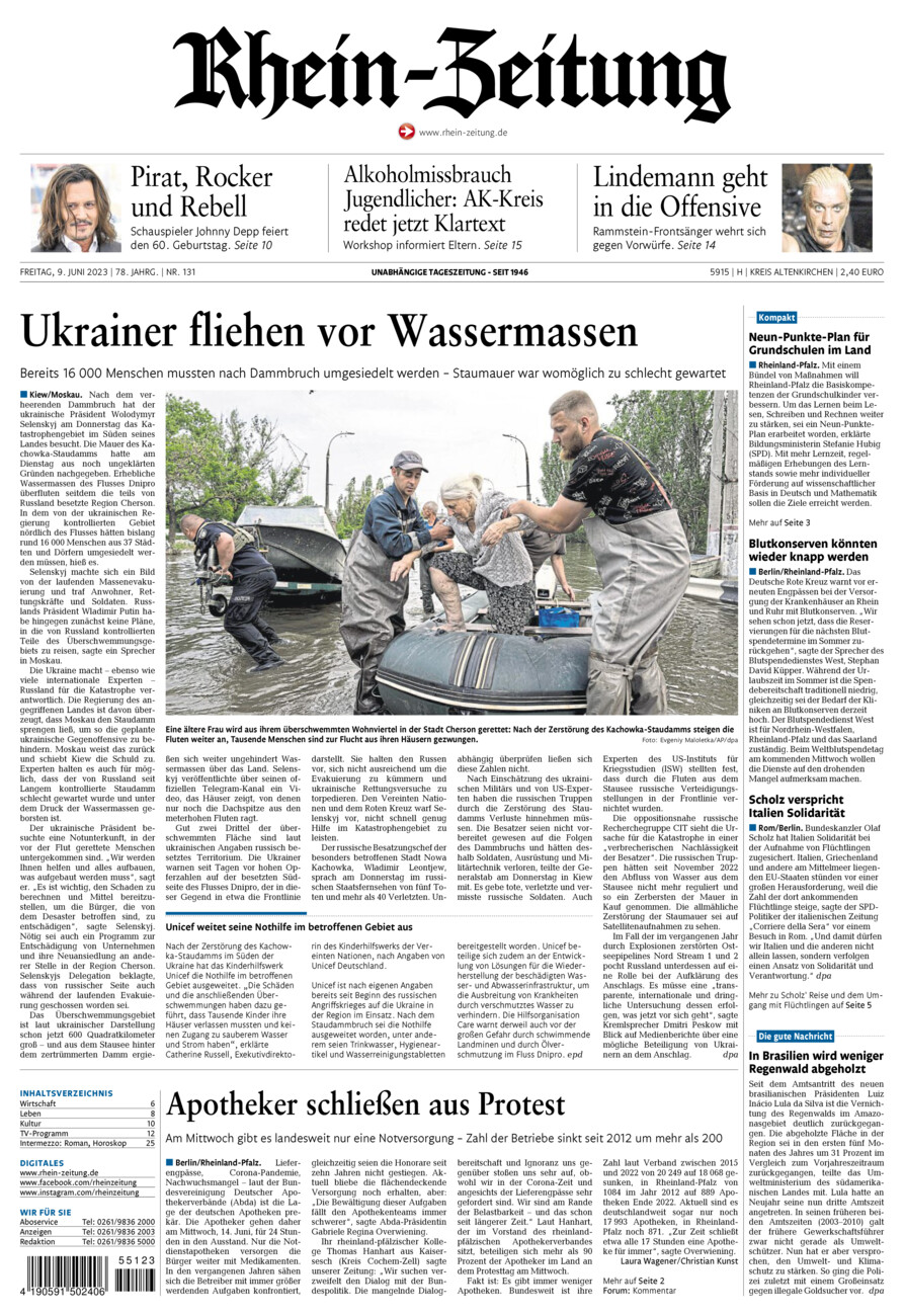 Rhein-Zeitung Kreis Altenkirchen vom Freitag, 09.06.2023