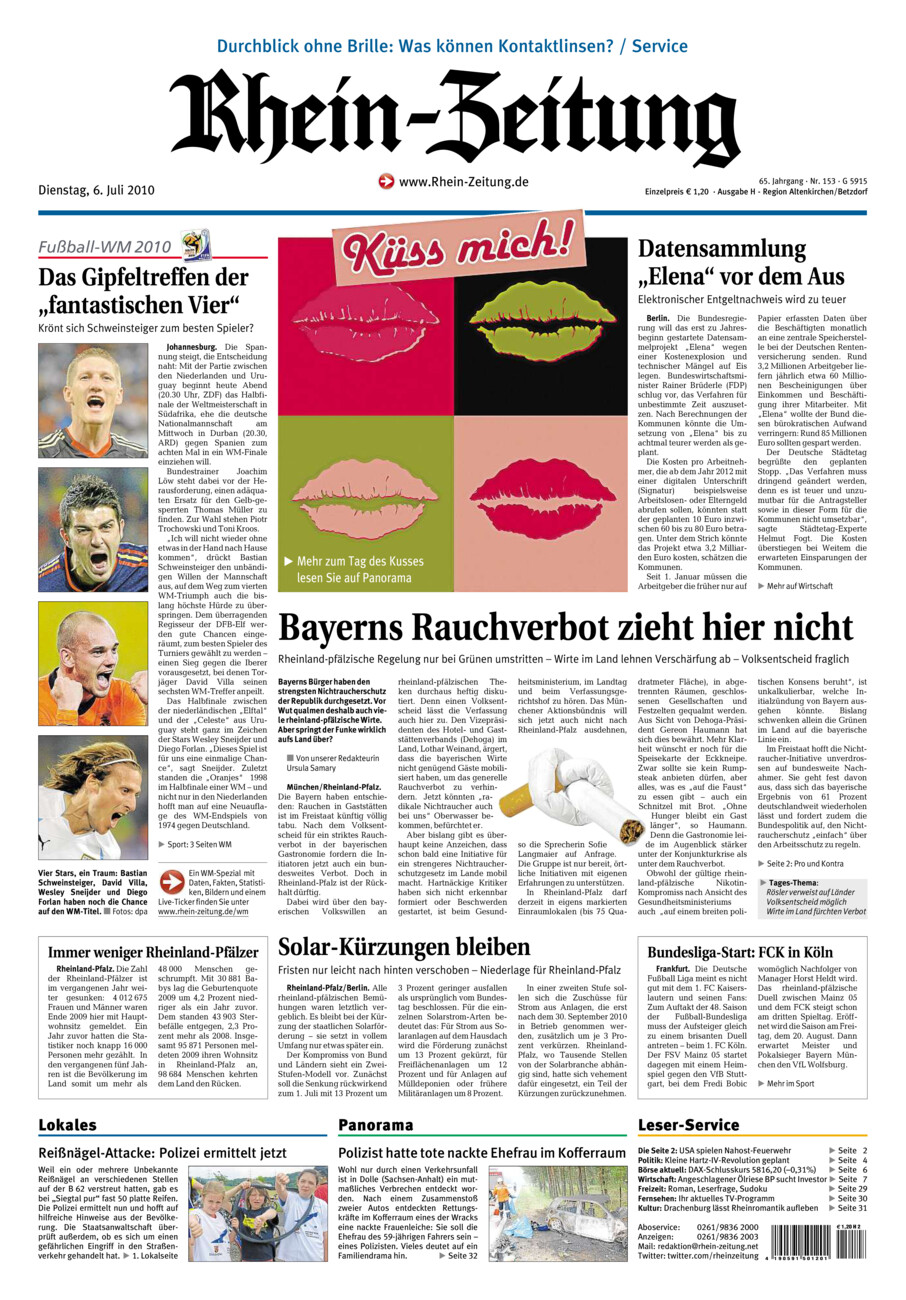 Rhein-Zeitung Kreis Altenkirchen vom Dienstag, 06.07.2010