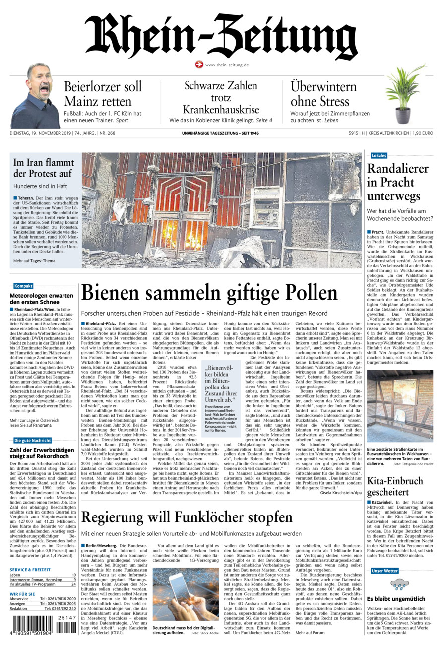 Rhein-Zeitung Kreis Altenkirchen vom Dienstag, 19.11.2019