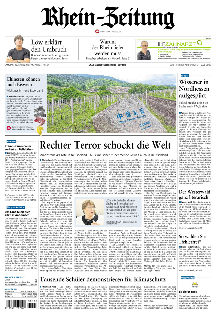 Rhein-Zeitung Kreis Altenkirchen vom Samstag, 16.03.2019