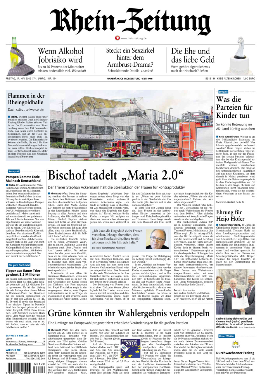Rhein-Zeitung Kreis Altenkirchen vom Freitag, 17.05.2019
