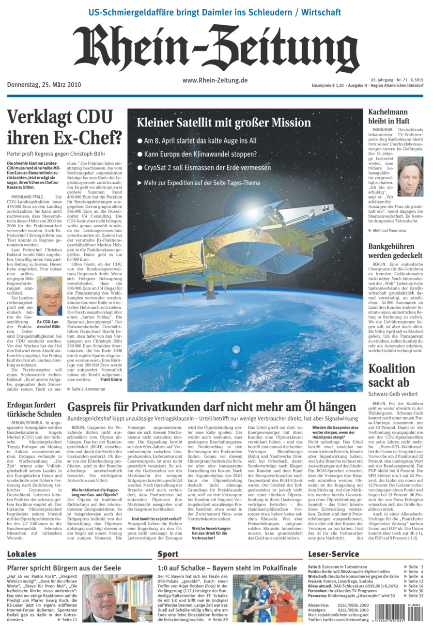 Rhein-Zeitung Kreis Altenkirchen vom Donnerstag, 25.03.2010