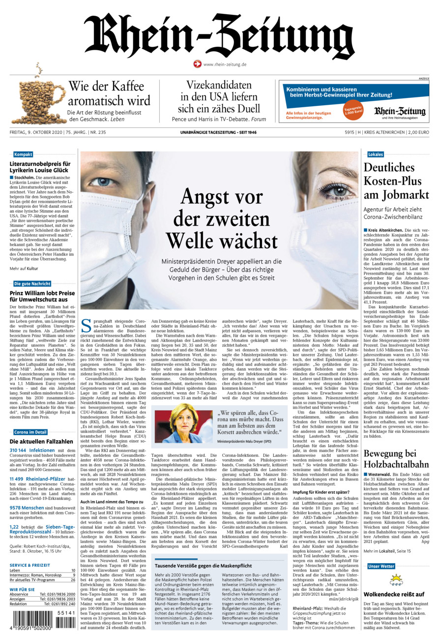 Rhein-Zeitung Kreis Altenkirchen vom Freitag, 09.10.2020