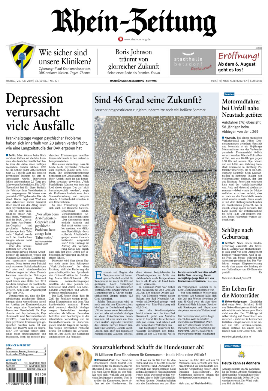 Rhein-Zeitung Kreis Altenkirchen vom Freitag, 26.07.2019
