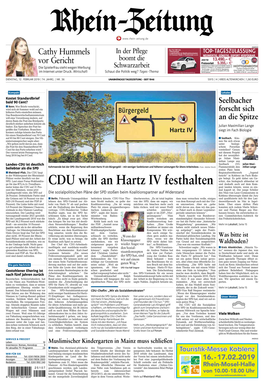 Rhein-Zeitung Kreis Altenkirchen vom Dienstag, 12.02.2019