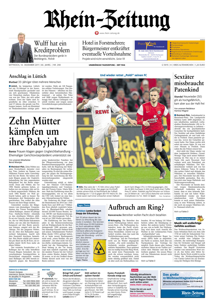 Rhein-Zeitung Kreis Altenkirchen vom Mittwoch, 14.12.2011