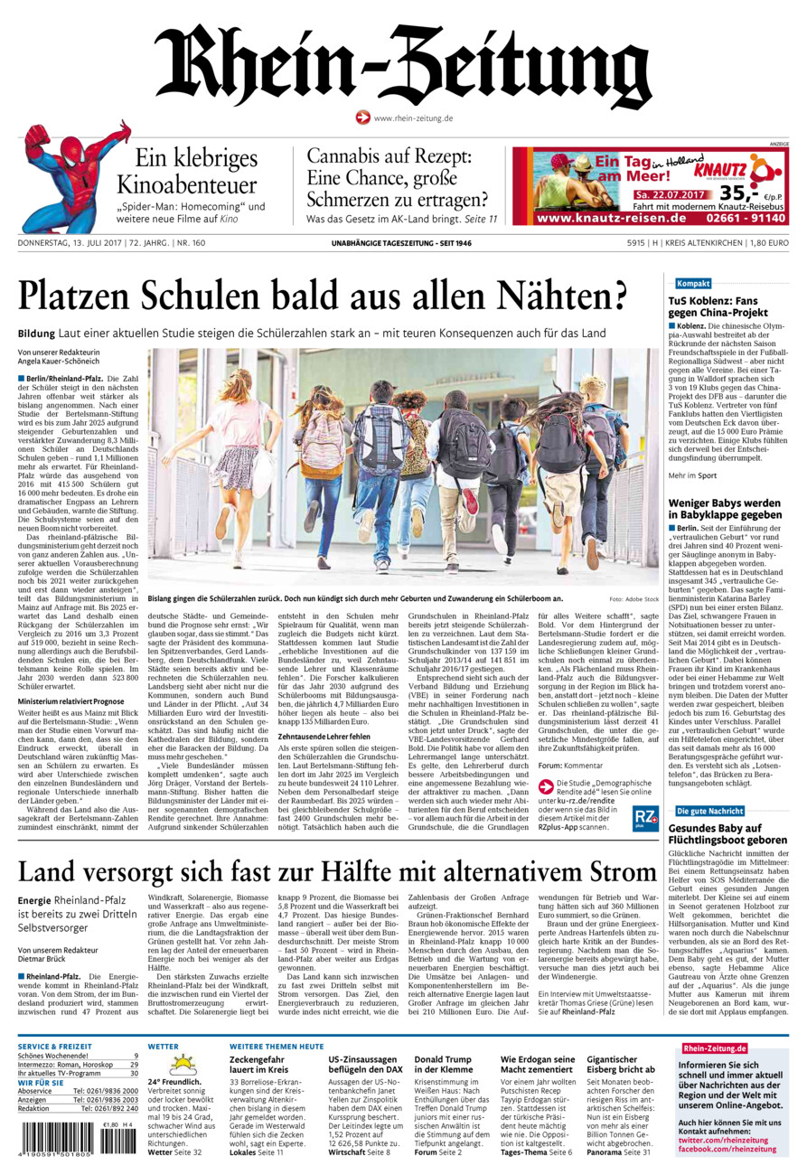 Rhein-Zeitung Kreis Altenkirchen vom Donnerstag, 13.07.2017