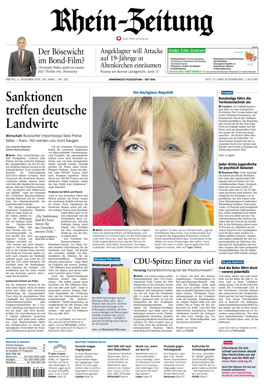 Rhein-Zeitung Kreis Altenkirchen vom Freitag, 05.12.2014