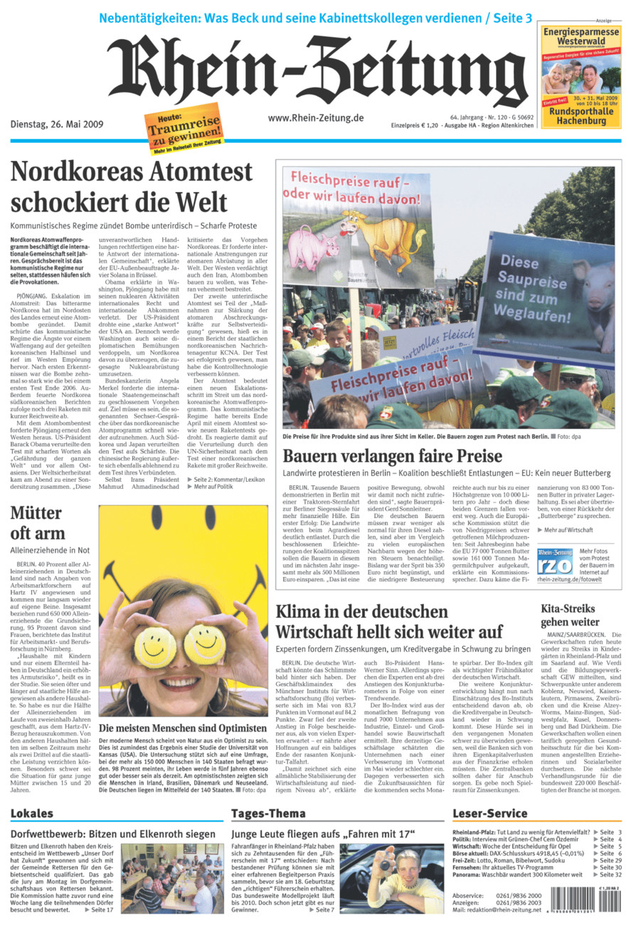 Rhein-Zeitung Kreis Altenkirchen vom Dienstag, 26.05.2009