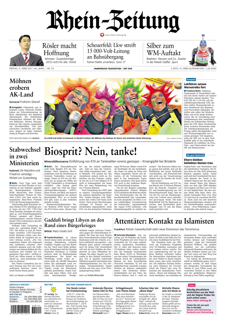 Rhein-Zeitung Kreis Altenkirchen vom Freitag, 04.03.2011