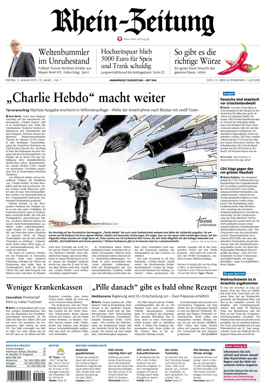 Rhein-Zeitung Kreis Altenkirchen vom Freitag, 09.01.2015
